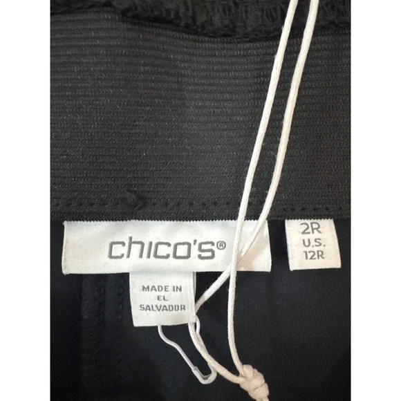 Chicos So Slimming Juliet Flocked Blooms Ankle Pant Black Floral Size 12 NWT - Picture 5 of 11